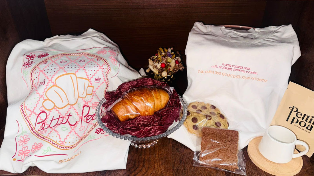 A cena começa com café, croissant, brownie e cookie: uma collab Scarino e Pettit Poá!